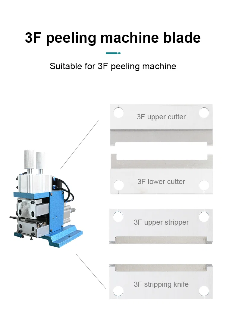 Wire stripper blade, vertical electric skinning blade, 3F core wire cutter blade, pneumatic skinning machine blade شفرة متجرد الأسلاك ، شفرة السلخ الكهربائية العمودية ، شفرة قاطع الأسلاك الأساسية 3F ، شفرة آلة السلخ الهوائية