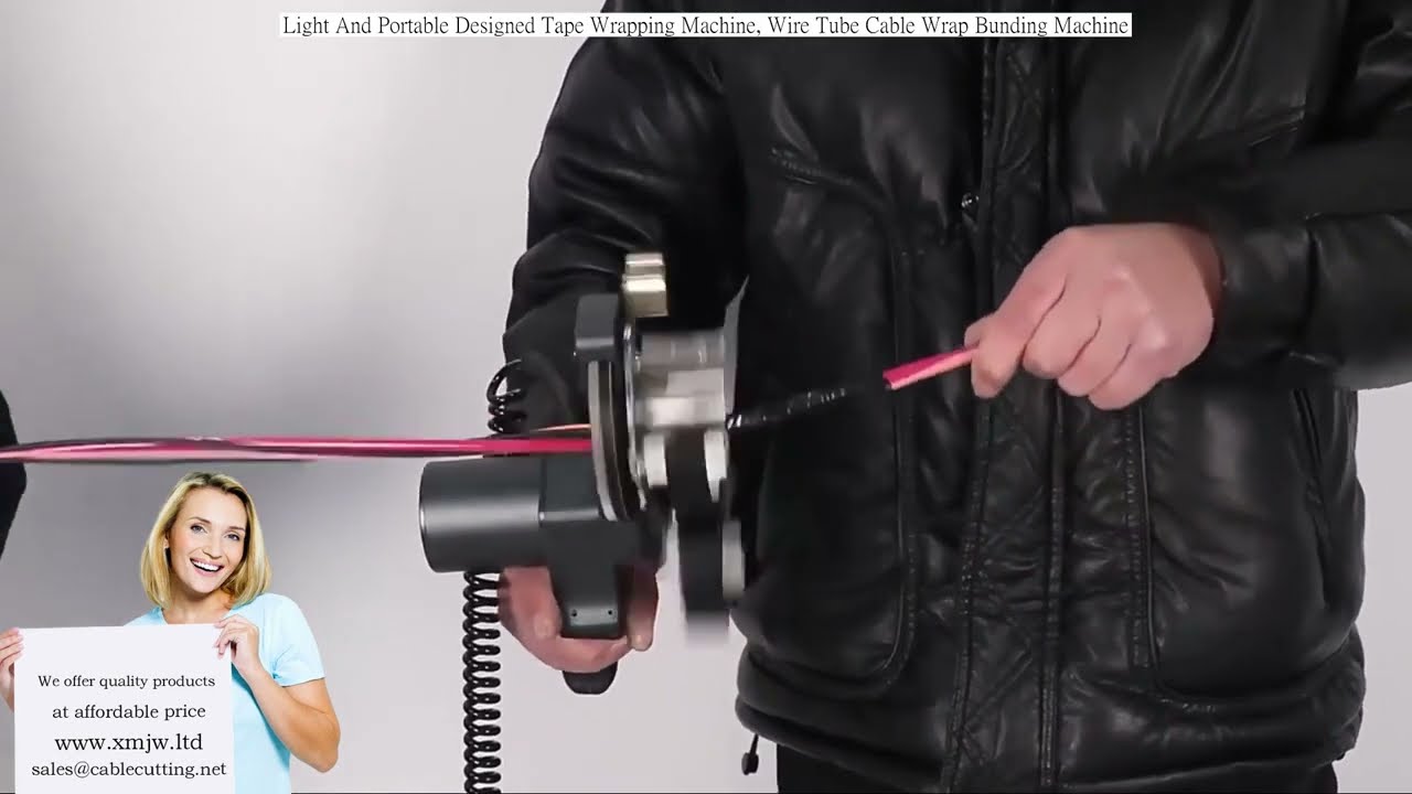 Light and Portable Tape Wrapping Machine for Wire Tube Cable Wrap Bundling